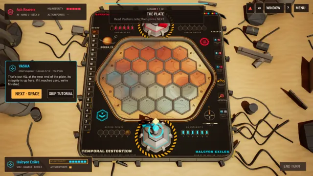 The tutorial with Vasha, the Halcyon's chief engineer